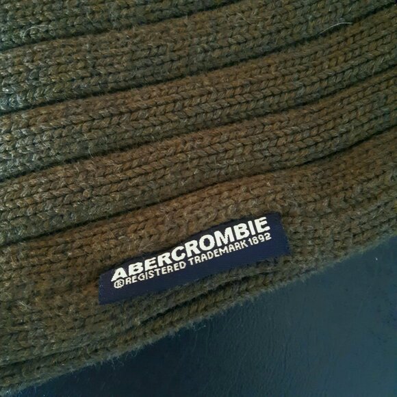 Abercrombie & Fitch SZ M Olive Green Cotton Men's Muscle V-Neck Pullover Sweater - Picture 6 of 11